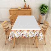 Aperturee - Aperturee Autumn Pumpkin Patch Rectangle Tablecloth with Fall Leaf Pattern for Thanksgiving and Harvest Dinner